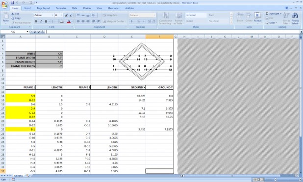 Excel geometry input template