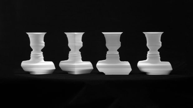 Four vases from the same faces
